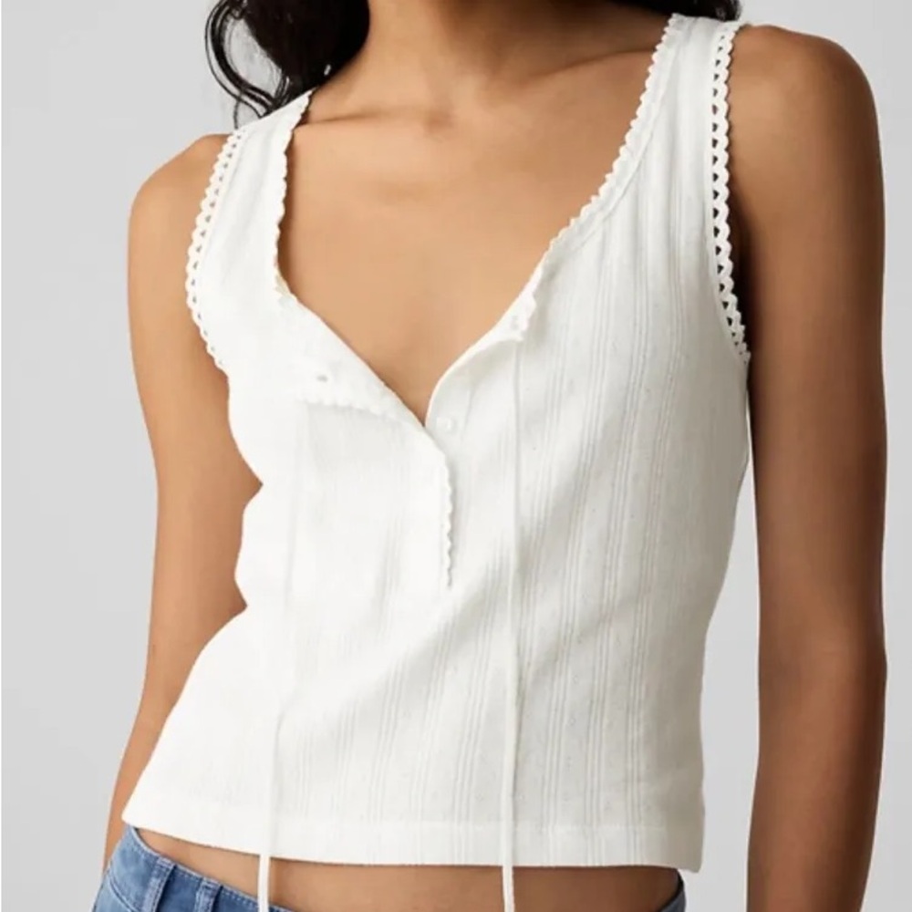 Gap x Doen White Pointelle Tank Top
